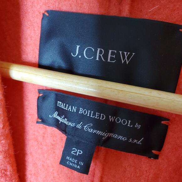 J Crew Daphne Topcoat Boiled Wool winter coat button front Size 2P - Picture 2 of 14